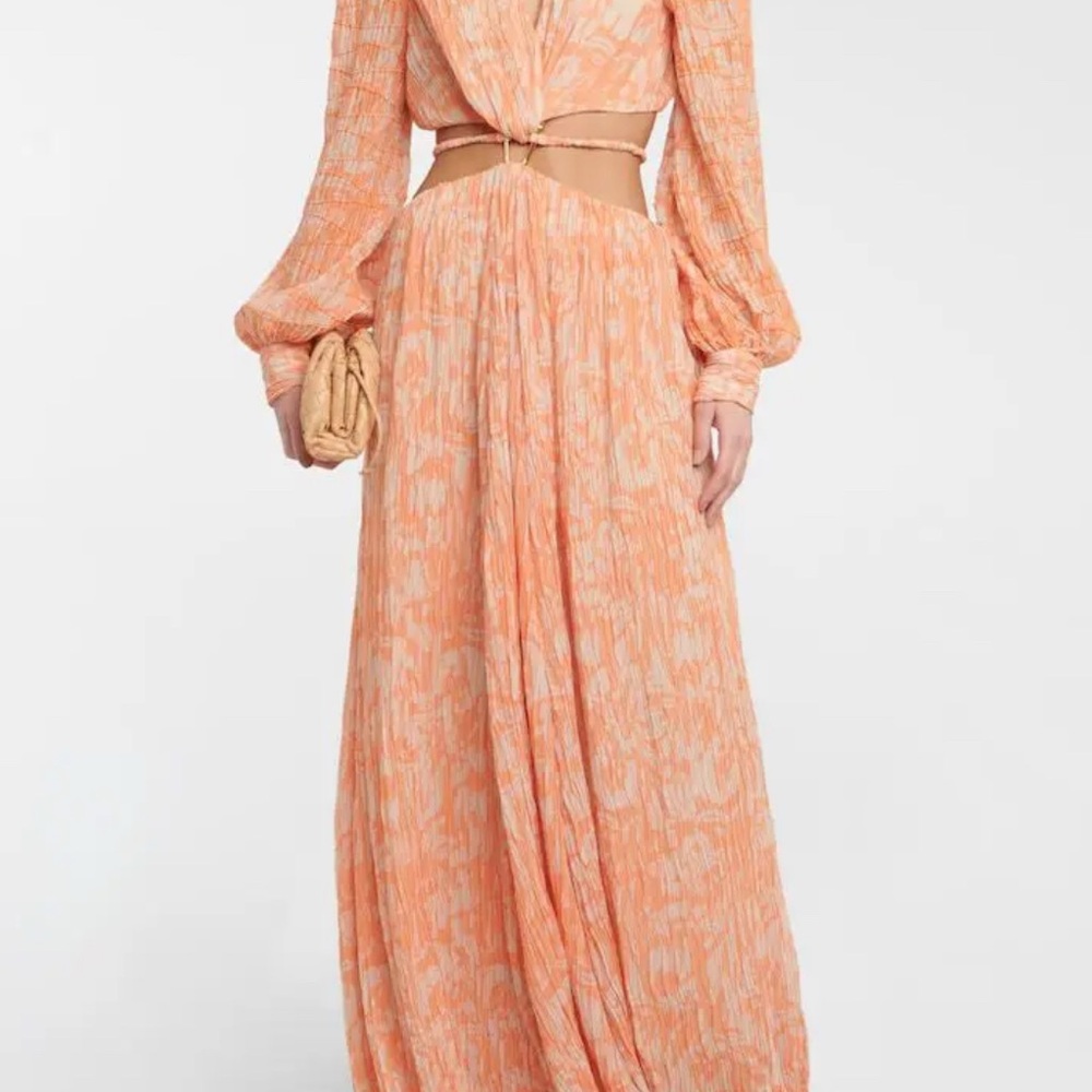 NWT Jonathan Simkhai Prya Maxi Ruffled Cut-Out Gown